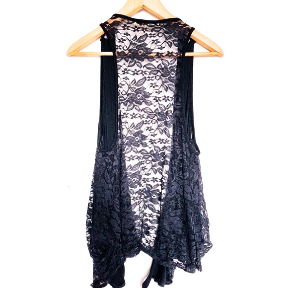 sleeveless lace cardigan